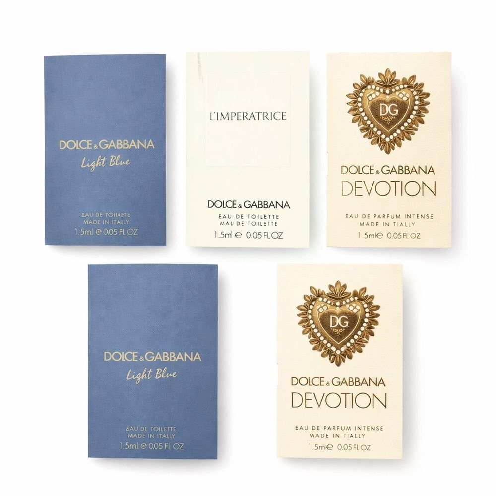 Dolce & Gabbana Fragrance Sample Bundle of 5: Light Blue, Devotion, L’Imperatriz